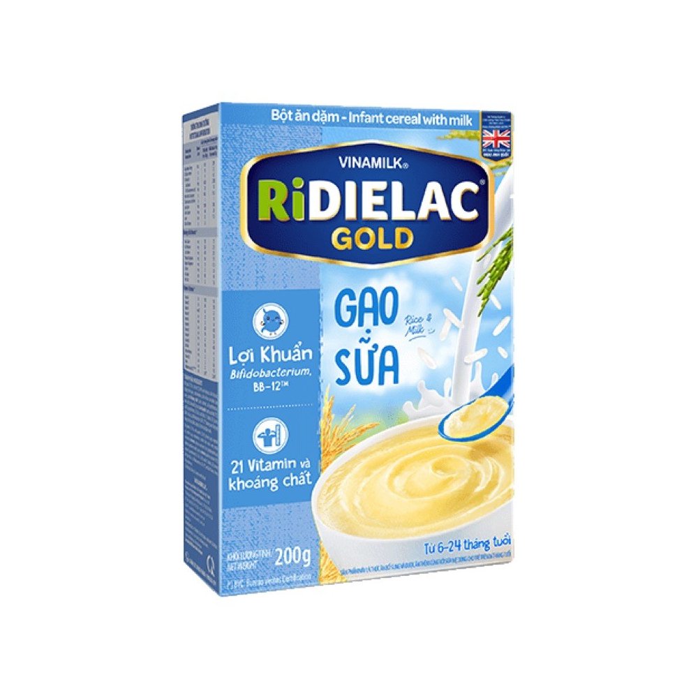 Bột ăn dặm Ridielac gạo sữa VNM HG 200g/24