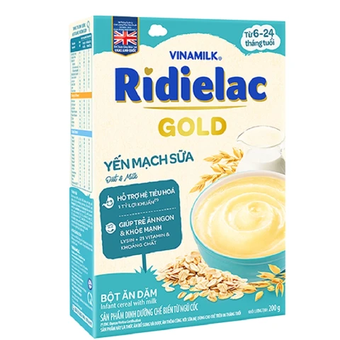 Bột ăn dặm Ridielac yến mạch sữa VNM HG 200g/24