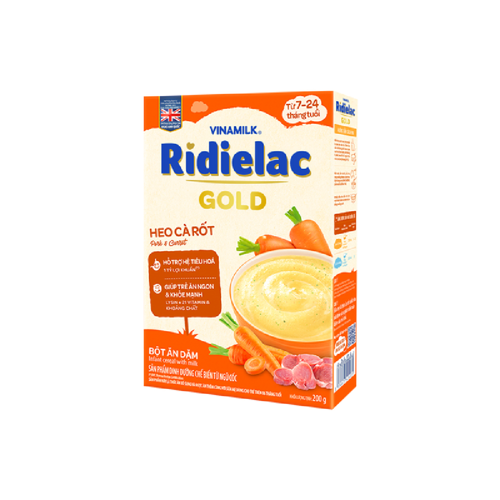 Bột ăn dặm Ridielac heo cà rốt VNM HG 200g/24