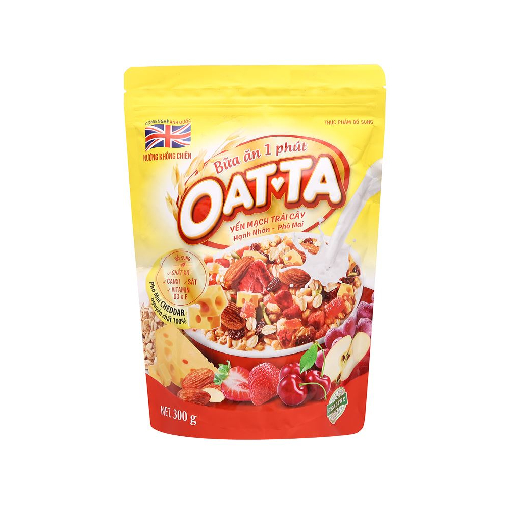 Yến mạch trái cây hạnh nhân phô mai Oatta  300gr