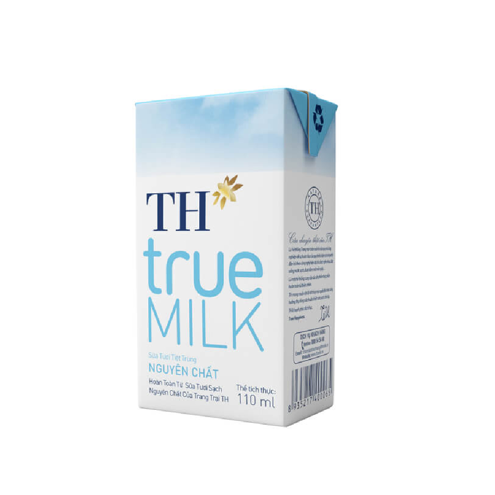 Sữa tươi tiệt trùng TH True Milk nguyên chất lốc 4*110ml
