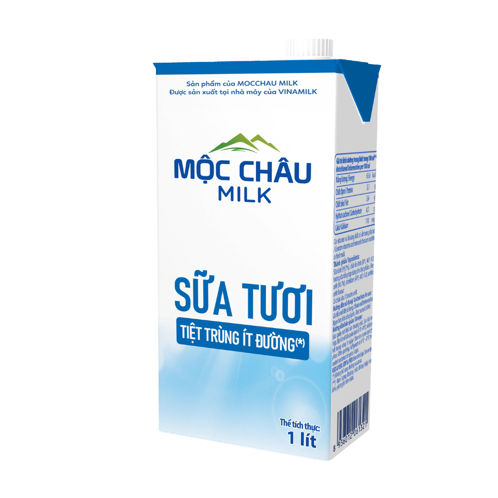 Sữa tươi tiệt trùng Mộc Châu ít đường 1L