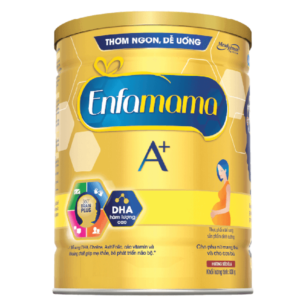 Sữa bột Enfamama A+ hương chocolate 360 plus 830gr