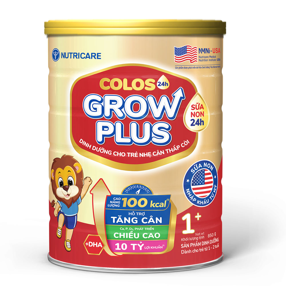 Sữa bột Nutricare Colos Grow Plus 1+ cho trẻ 1-2 tuổi 850gr
