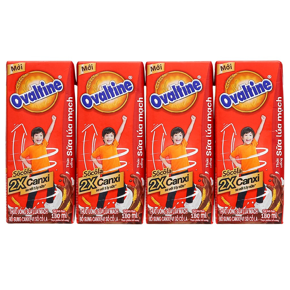 Sữa Ovatin    Socola 2X Canxi lốc 4*180ml