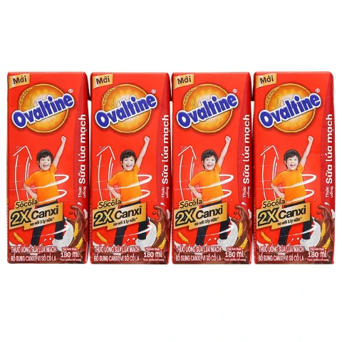 Sữa Ovatin    Socola 2X Canxi lốc 4*180ml
