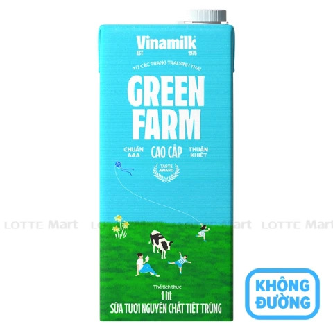 Sữa tươi tiệt trùng Green Farm không đường 1L
