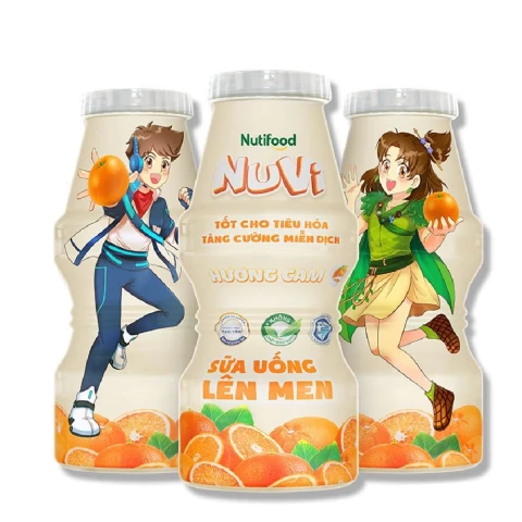 Sữa chua uống lên men Nutimilk NuVi hương cam lốc 6*100ml