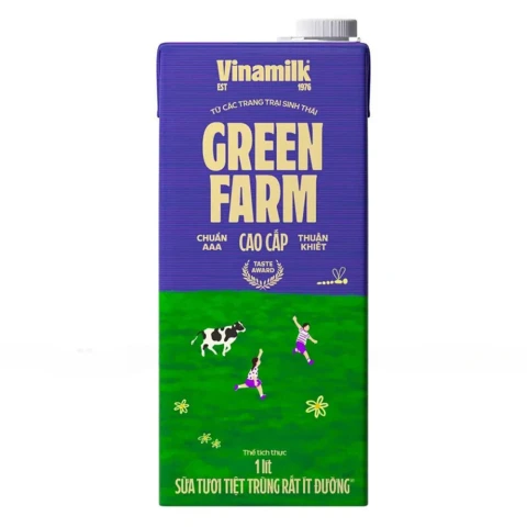 Sữa tươi tiệt trùng Green Farm rất ít đường 1L