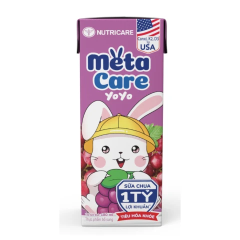 Sữa chua uống Metacare YoYo hương nho lốc 4*110ml