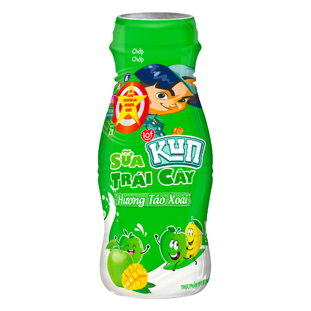 Sữa  KUN  trái cây hương táo xoài lốc 6*85ml