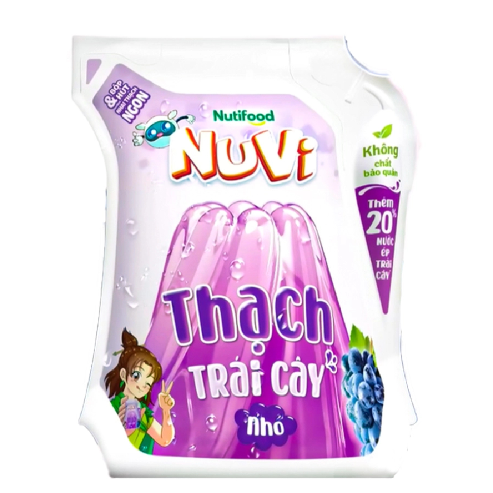 Nuvi thạch trái cây nho túi 90ml/24