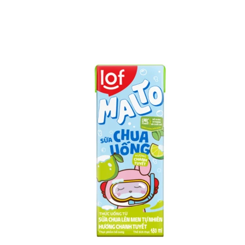 Sữa chua uống Lof Malto hương chanh tuyết lốc 4*180ml