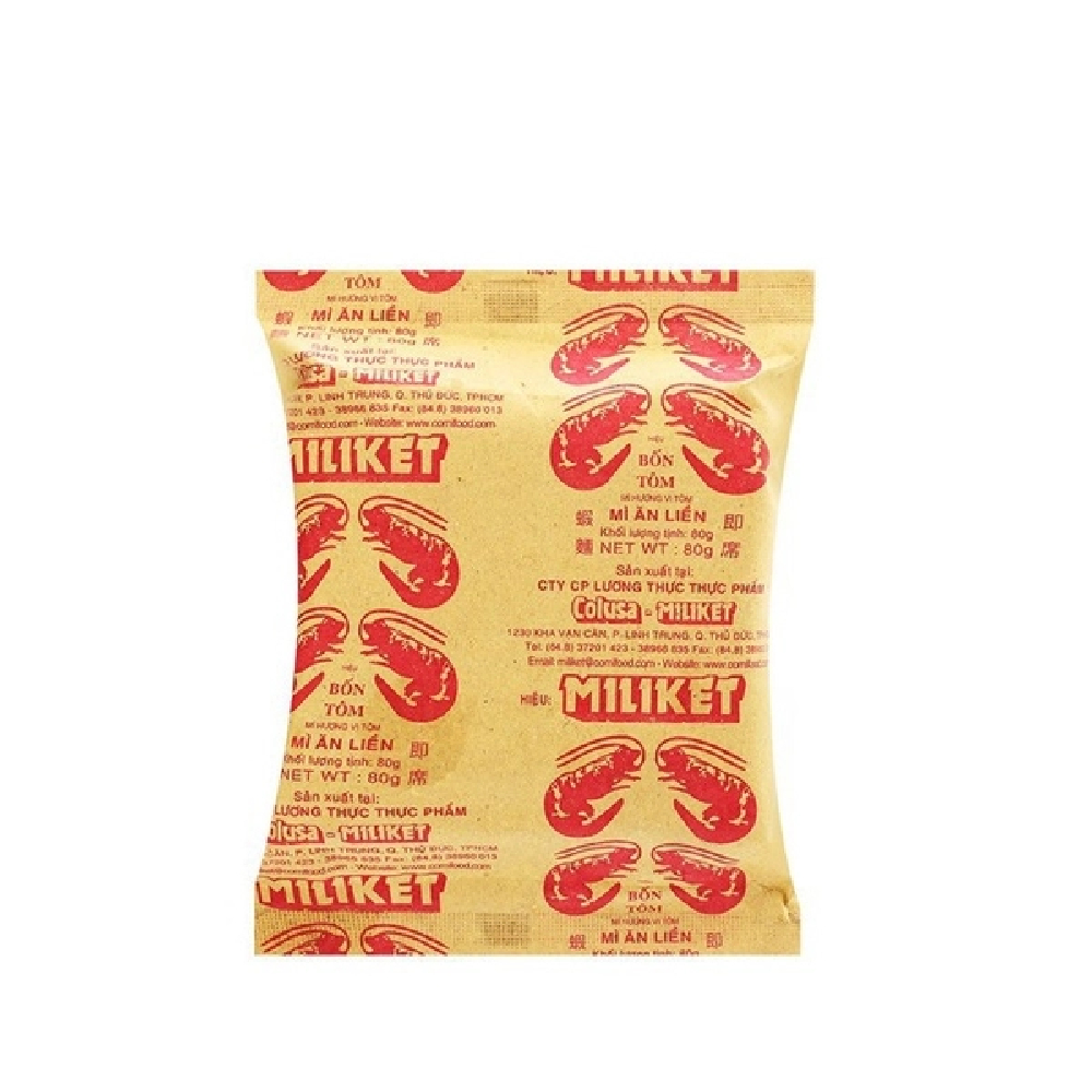 Mì Miliket giấy 4 tôm 80gr