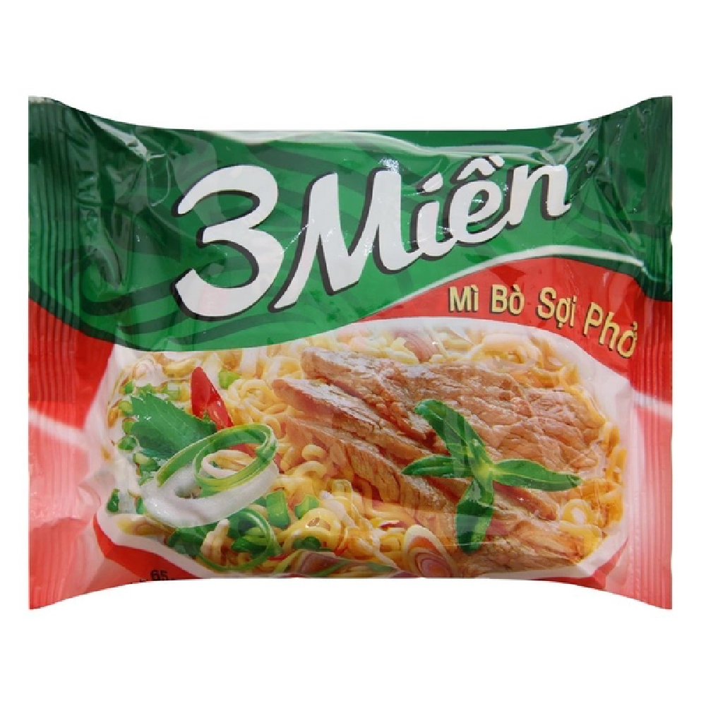 Mì 3 Miền bò sợi phở 65gr