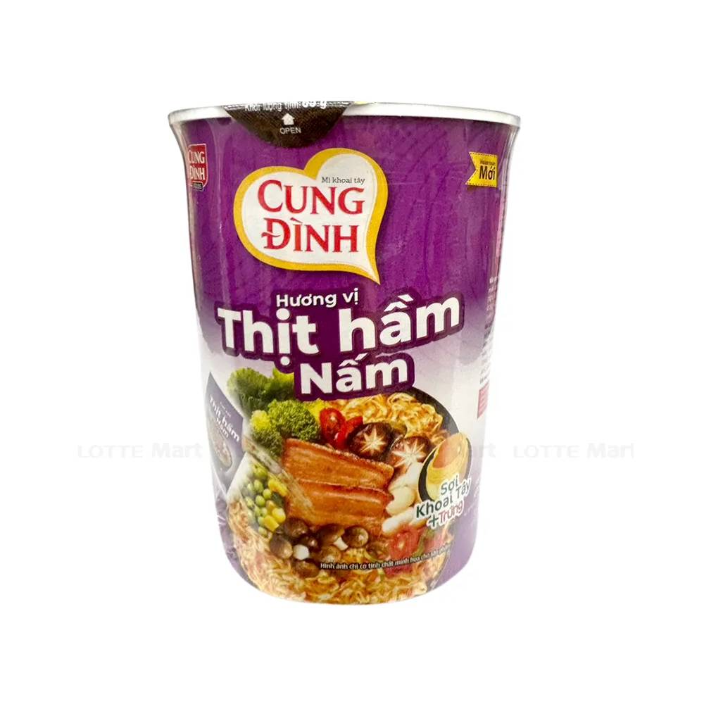 Mì khoai tây Cung Đình thịt hầm nấm  ly 65gr