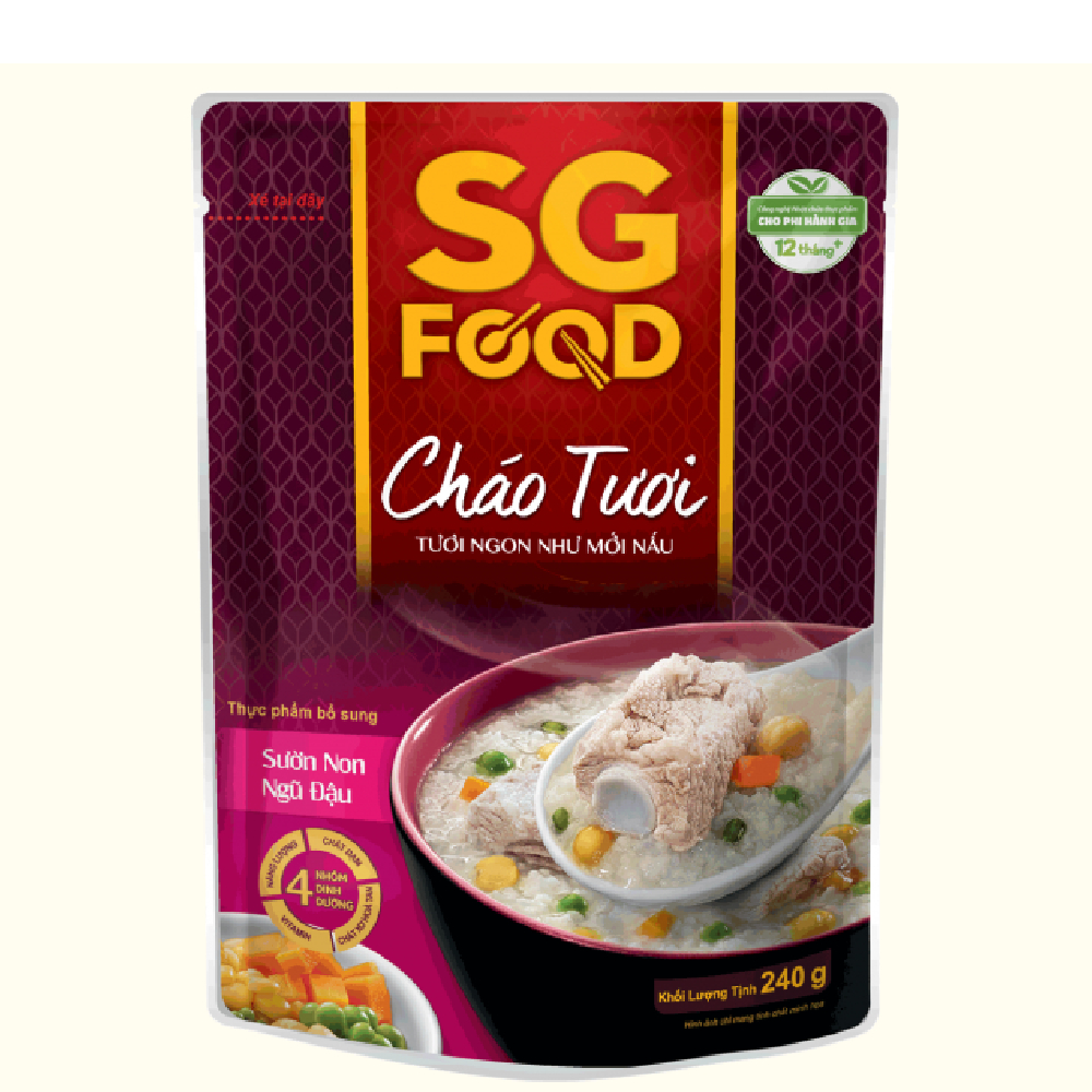 Cháo tươi SG Food sườn non ngũ đậu 240gr
