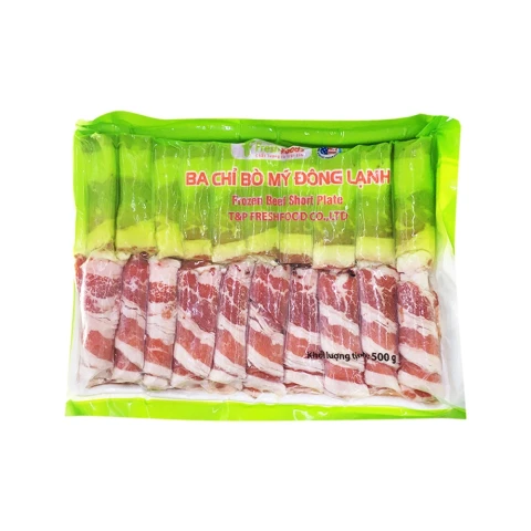 Ba chỉ bò Mỹ đông lạnh FreshFoods 500gr