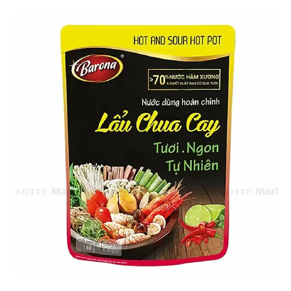Nước dùng hoàn chỉnh Barona lẩu chua cay 180gr