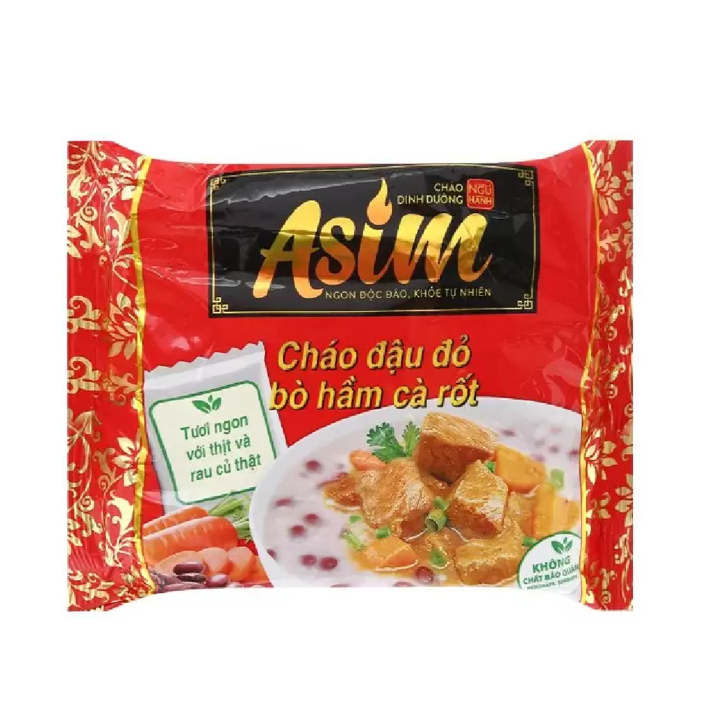 Cháo dinh dưỡng Asim đậu đỏ bò hầm cà rốt 74gr