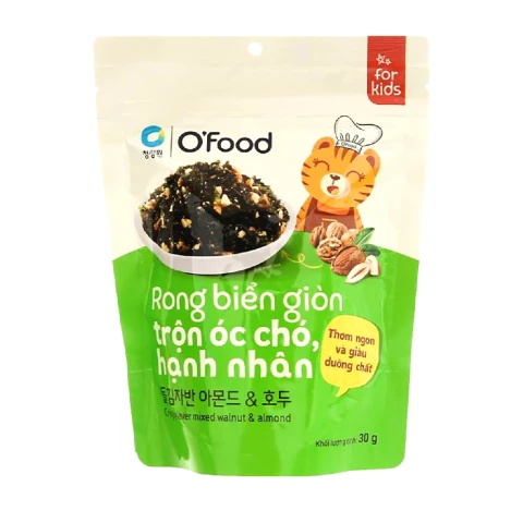 Rong biển giòn khô O Food trộn óc chó, hạnh nhân 40gr