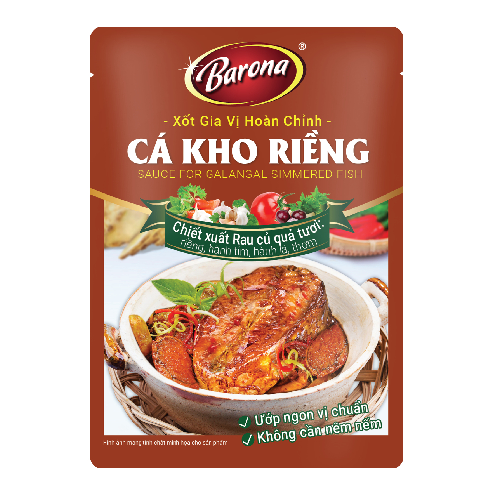 Xốt gia vị hoàn chỉnh Barona cá kho riềng 80gr