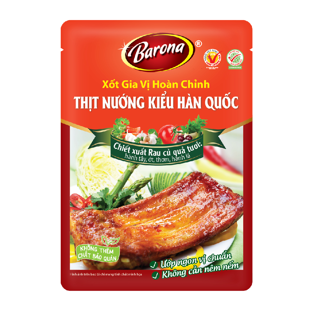 Xốt gia vị hoàn chỉnh Barona thịt nướng Hàn Quốc 80gr
