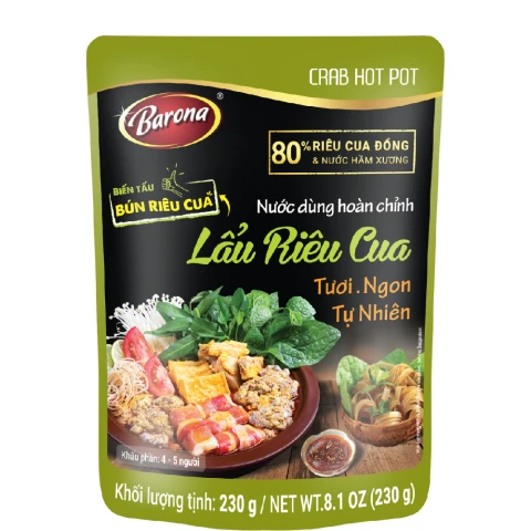 Nước dùng hoàn chỉnh Barona lẩu riêu cua 230gr
