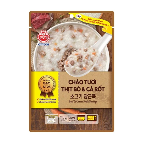 Cháo tươi Ottogi bò và cà rốt 220gr