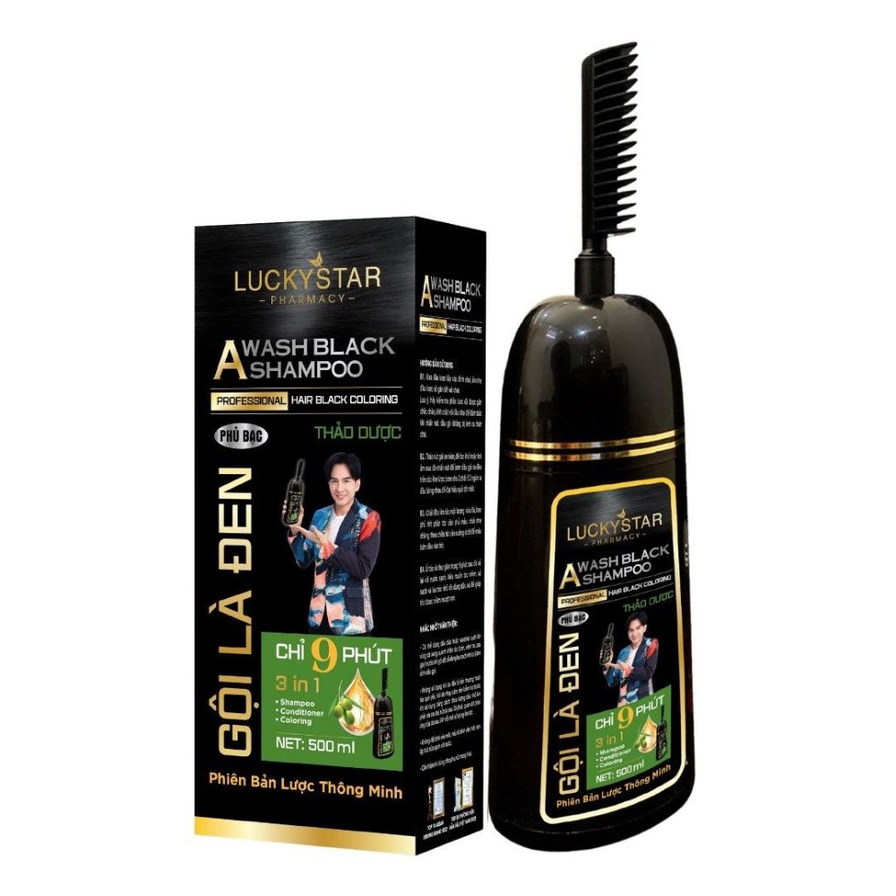 Dầu gội  Luckystar phủ bạc  màu đen 50ml 