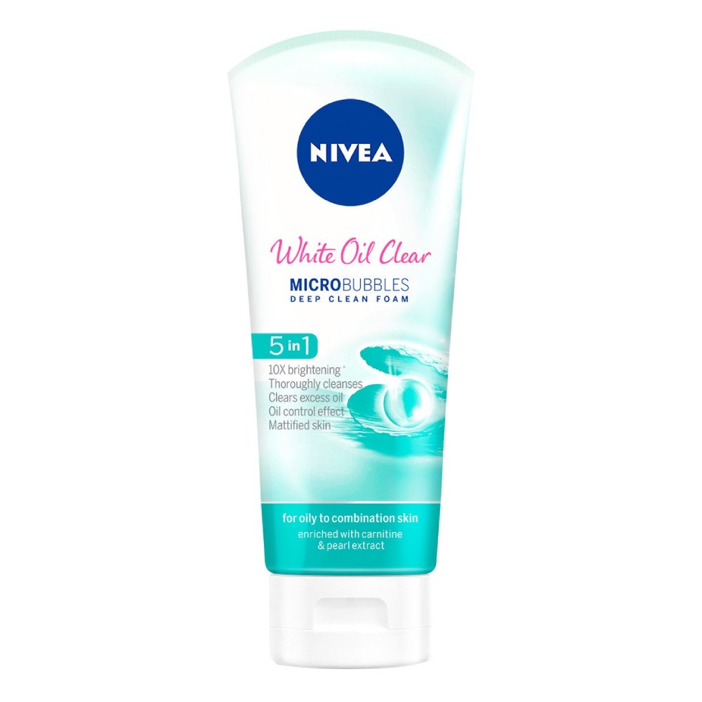 Sữa rửa mặt Nivea sáng da sạch nhờn 5in1 84951 100g 