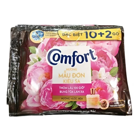 Nước xả vải Comfort hương nước hoa mẫu đơn kiêu sa 18ml