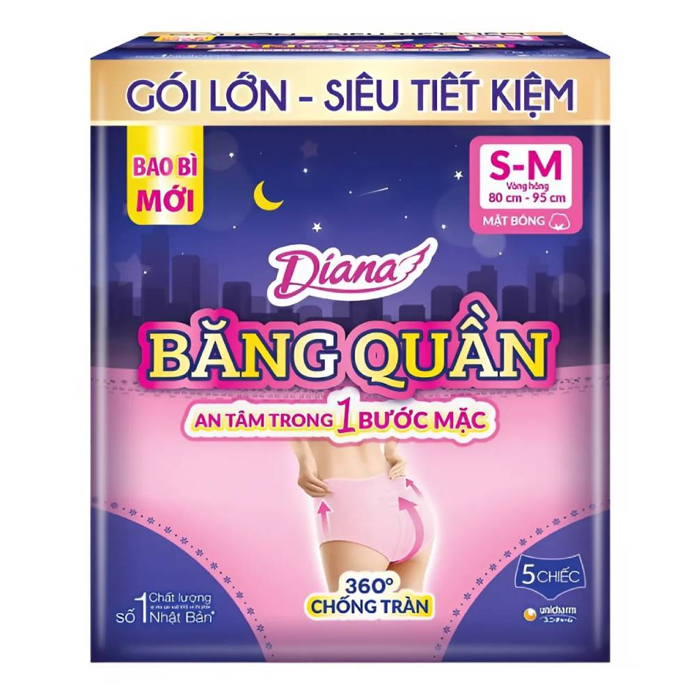 Băng vệ sinh Diana quần S-M  5 cái
