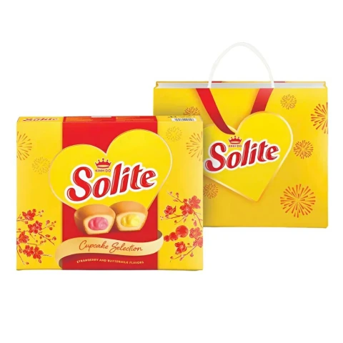 Bánh Solite bông lan tròn kem bơ sữa và dâu 288gr/10