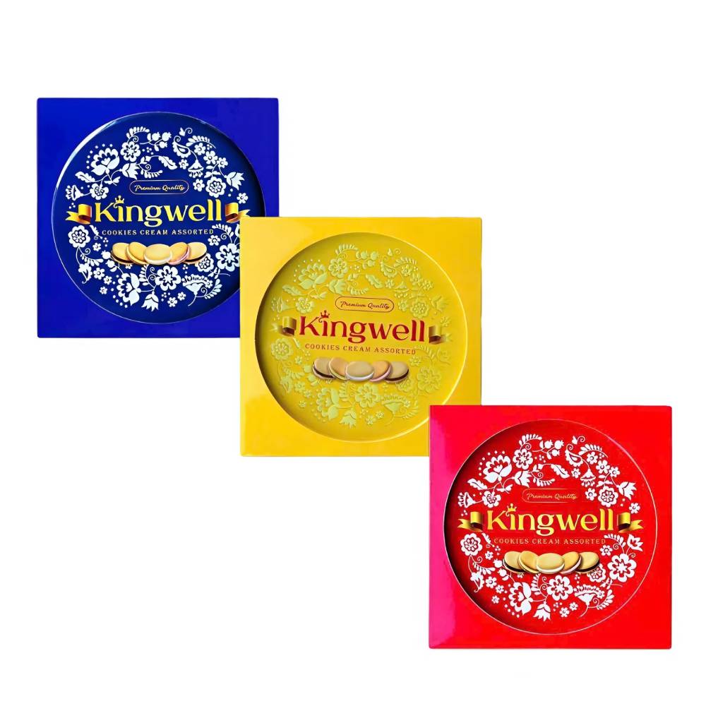 Bánh quy Kingwell HS hoa to 3 màu 308gr/10