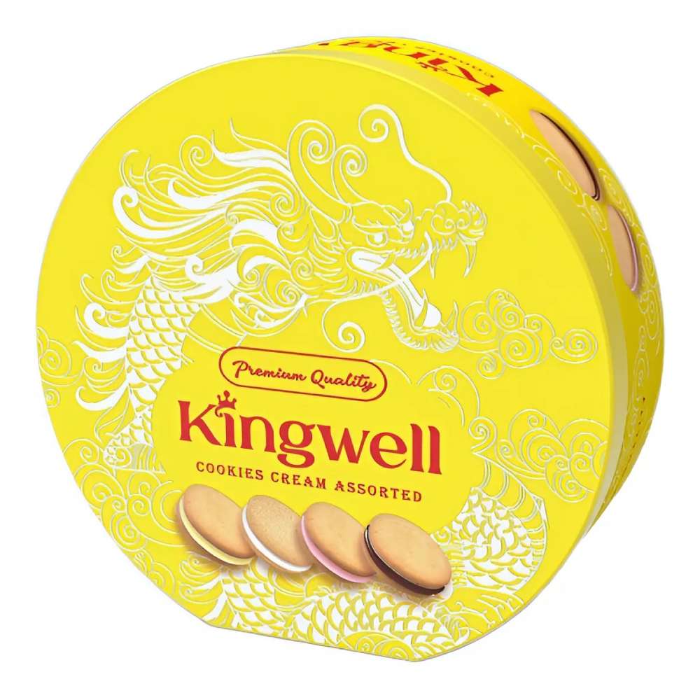 Bánh quy Kingwell HS hình rồng đỏ+vàng 308gr/10