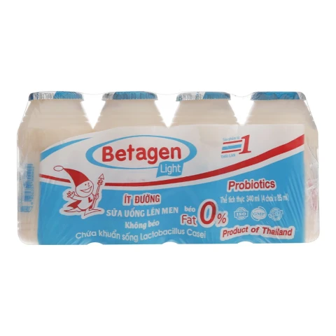 Sữa chua Betagen hương tự nhiên không béo lốc 4*85ml