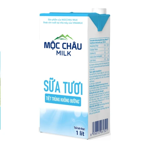 Sữa tươi tiệt trùng Mộc Châu không đường 1L