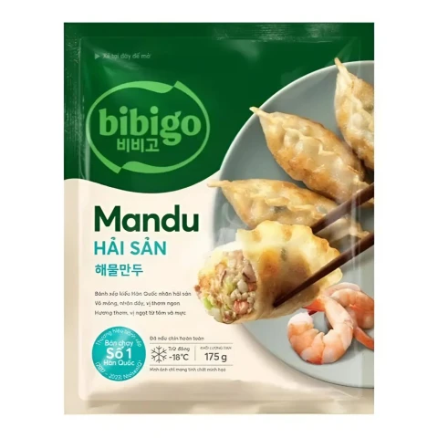 Bánh  Mandu   JC Bibigo nhân hải sản 175gr