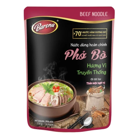 Nước dùng hoàn chỉnh Barona phở bò 150gr